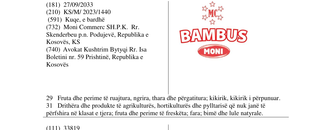 Zëri i markës BAMBUS në buletin