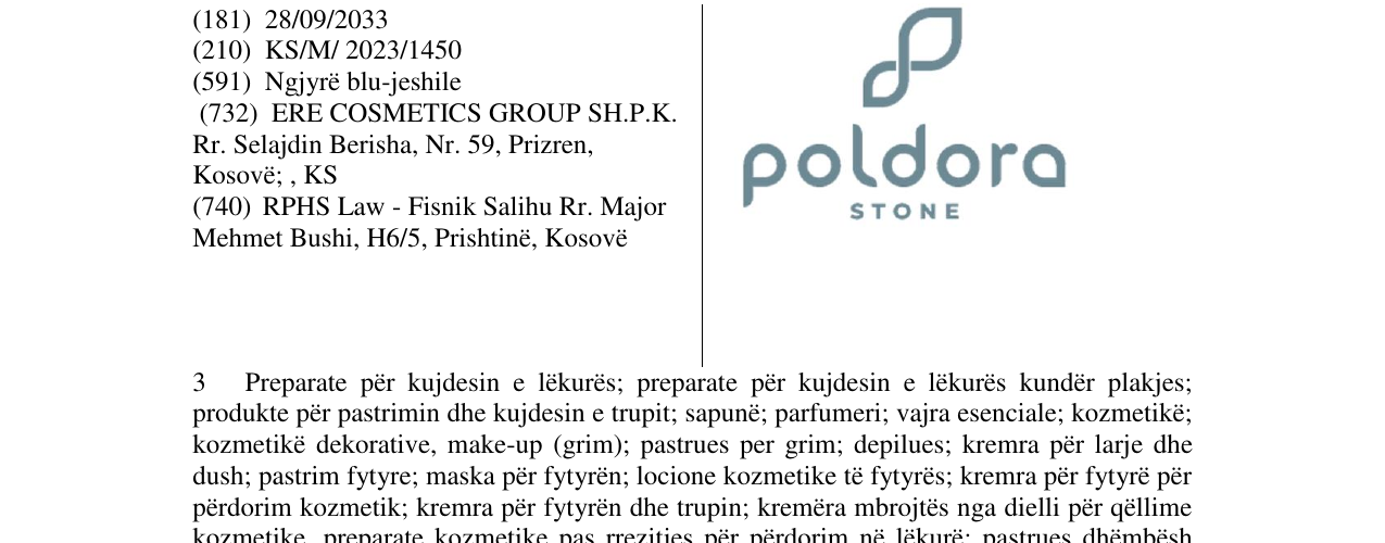 Zëri i markës poldora STONE në buletin