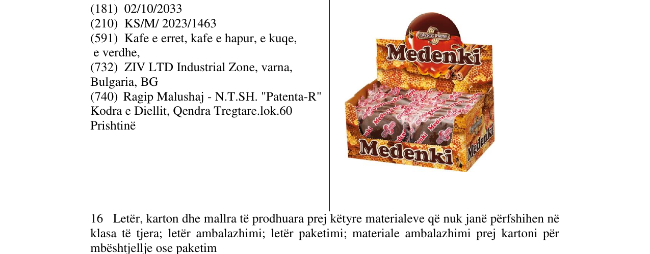 Zëri i markës medenki në buletin