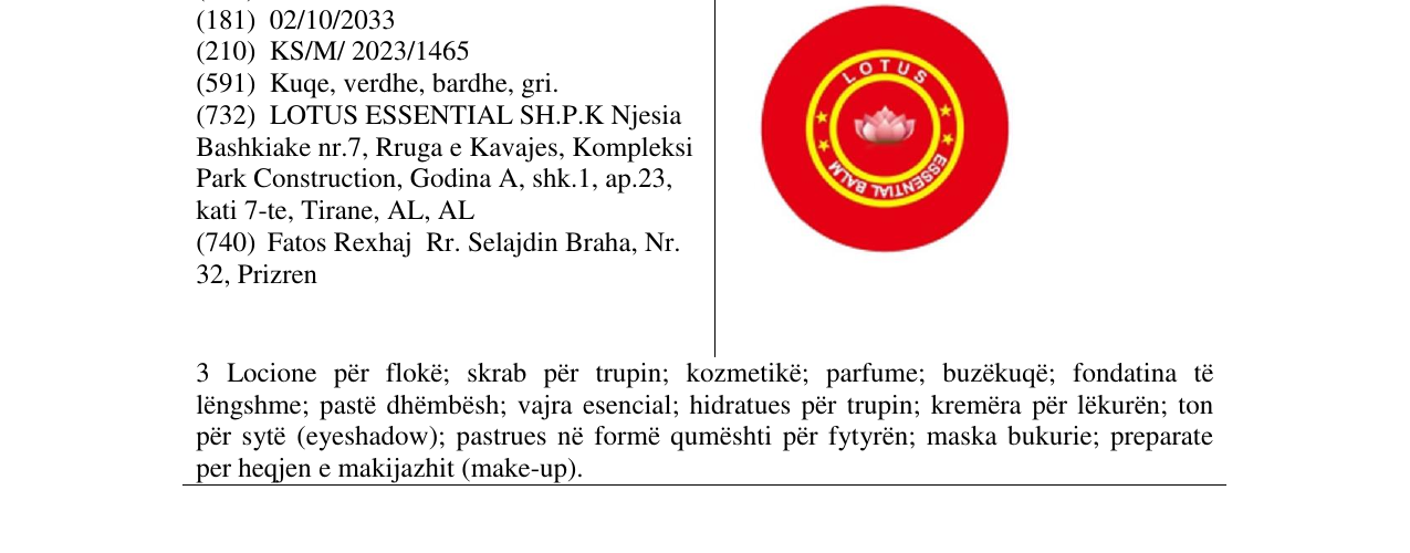 Zëri i markës lotus në buletin