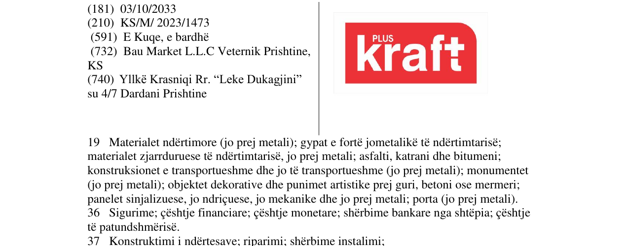 Zëri i markës plus Kraft në buletin