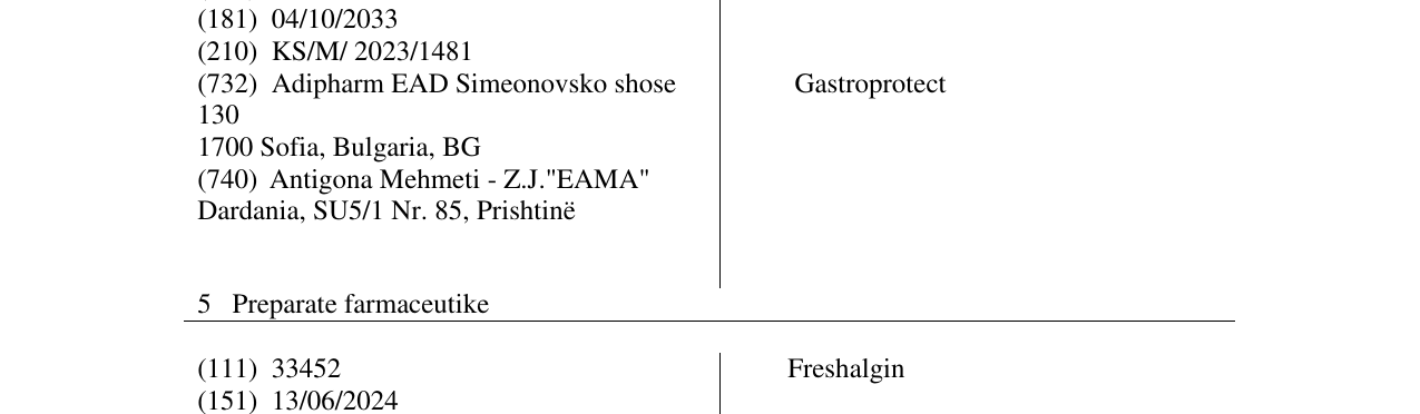 Zëri i markës Gastroprotect në buletin