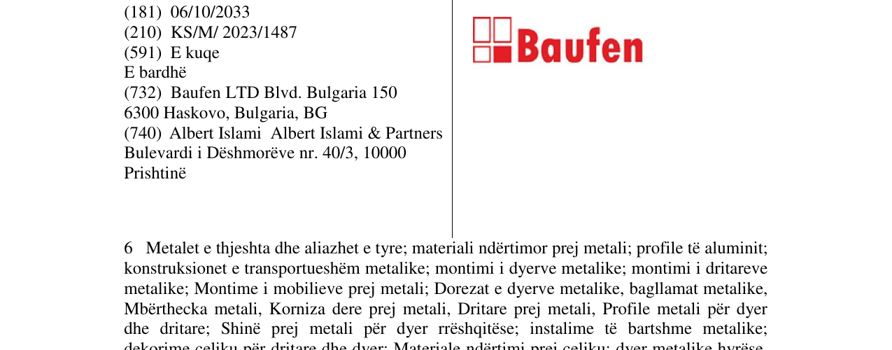 Zëri i markës Baufen në buletin