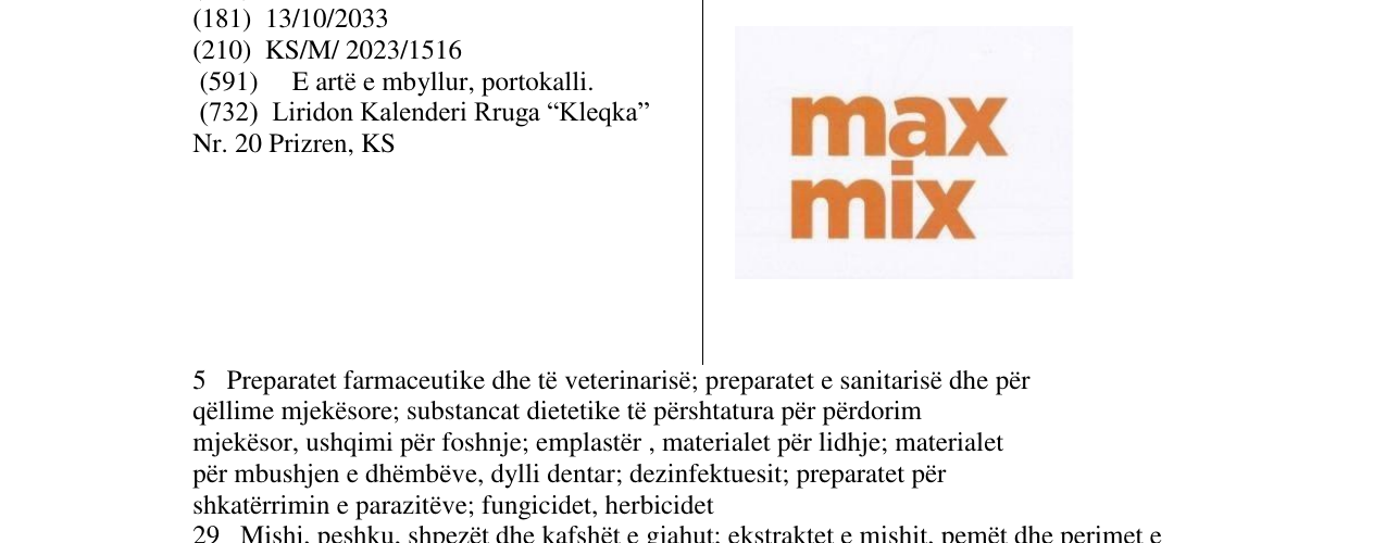 Zëri i markës max mix në buletin