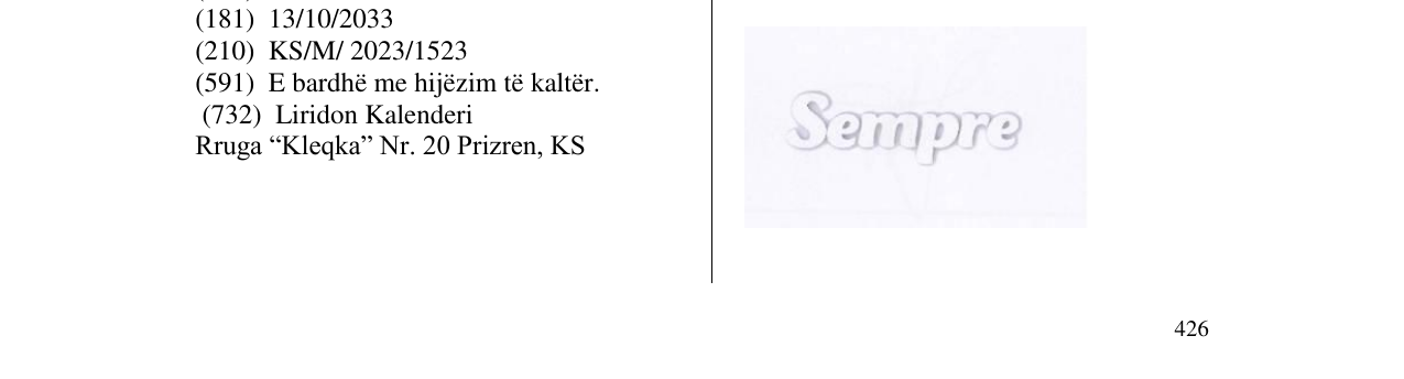 Zëri i markës Sempre në buletin