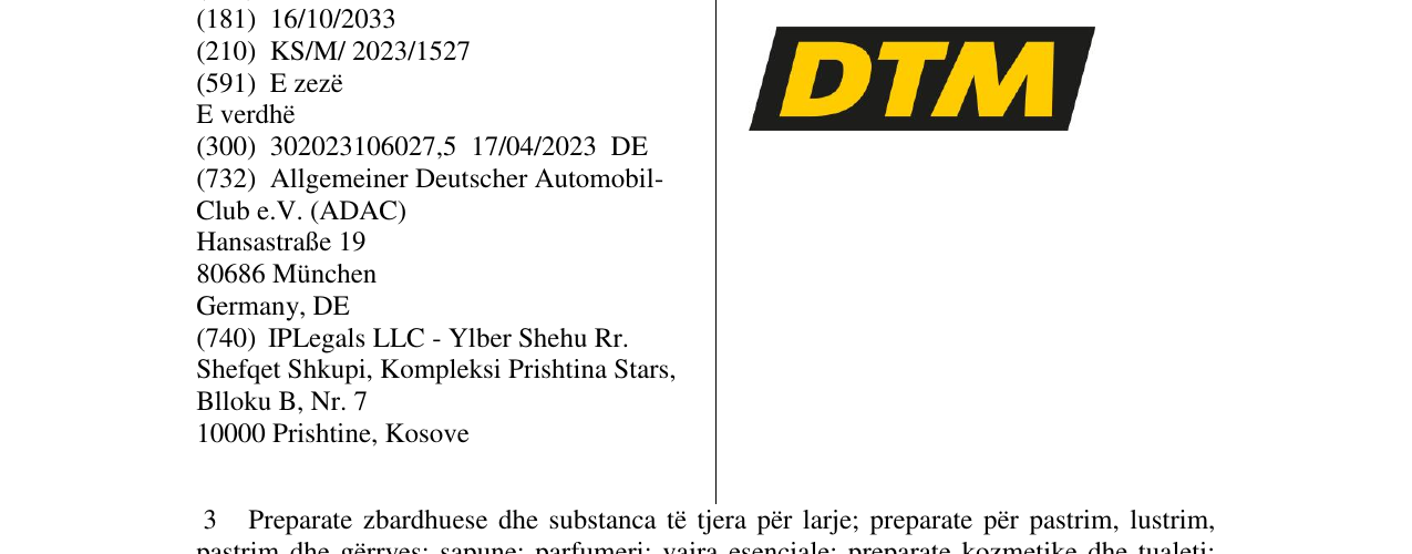 Zëri i markës DTM në buletin