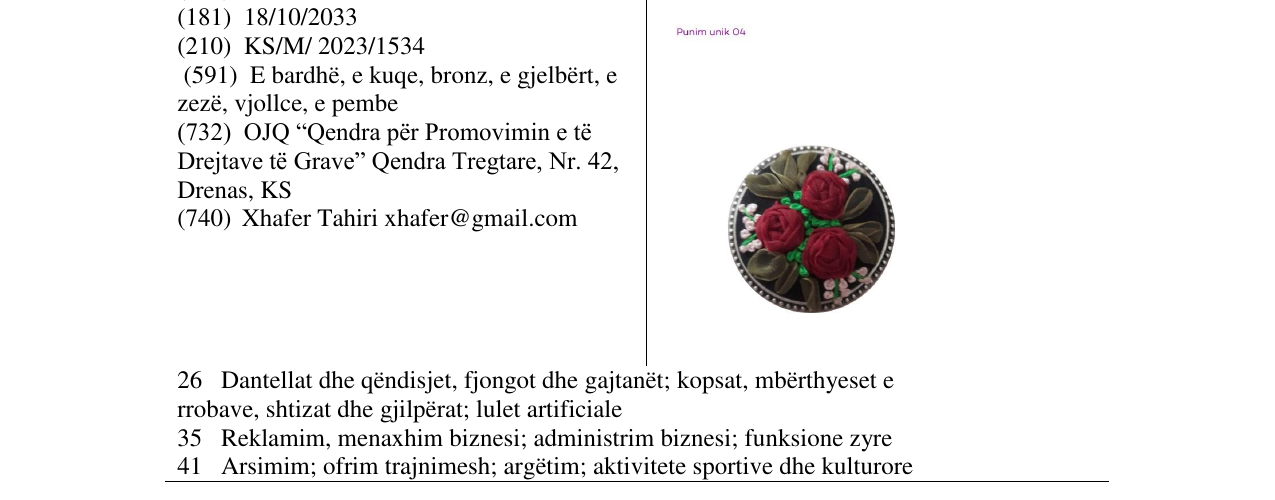 Zëri i markës punim unik në buletin