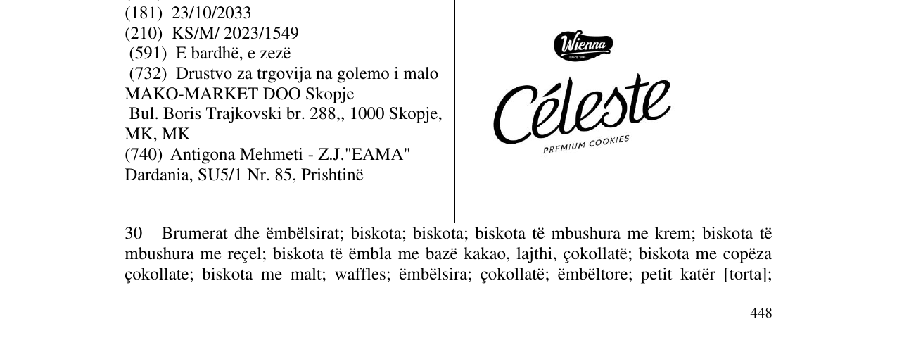 Zëri i markës celeste në buletin