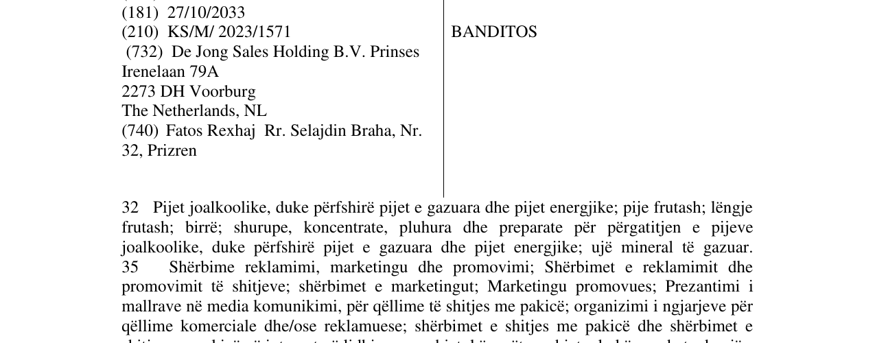 Zëri i markës BANDITOS në buletin