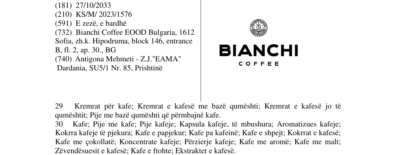 Zëri i markës BIANCHI në buletin