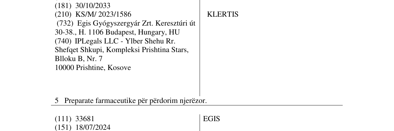Zëri i markës KLERTIS në buletin