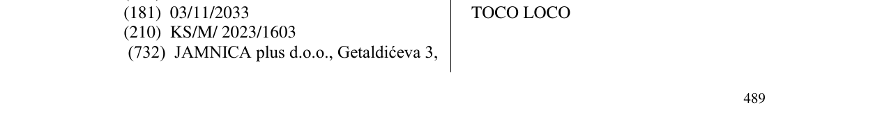 Zëri i markës TOCO LOCO në buletin