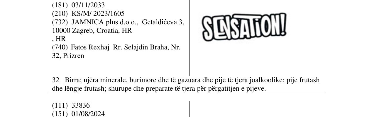 Zëri i markës SENSATION në buletin