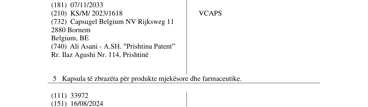 Zëri i markës VCAPS në buletin