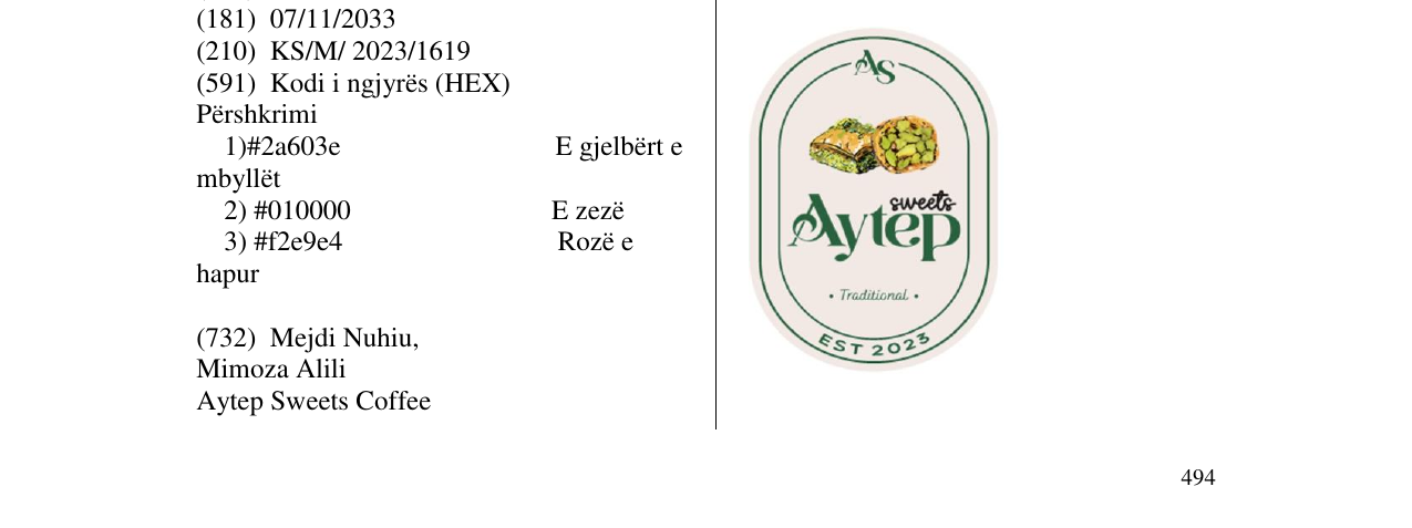 Zëri i markës Aytep në buletin