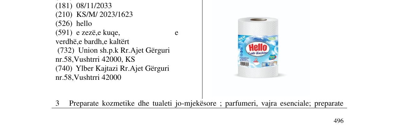 Zëri i markës hello leter kuzhine në buletin