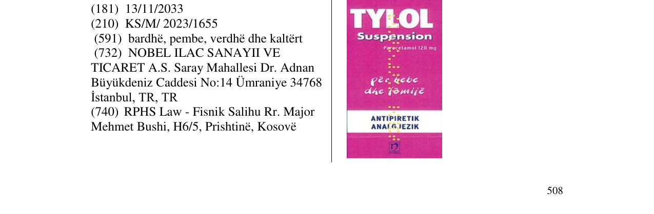 Zëri i markës TYLOL Suspension në buletin