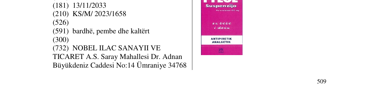 Zëri i markës TYLOL në buletin