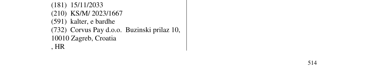 Zëri i markës CORVUS PAY në buletin
