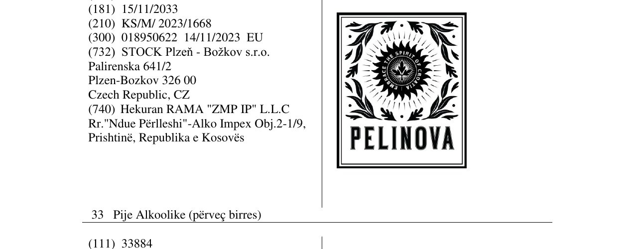 Zëri i markës PELINOVA në buletin