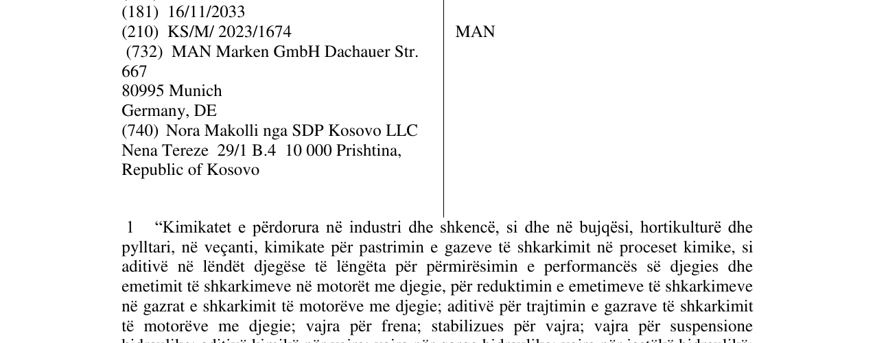 Zëri i markës MAN në buletin