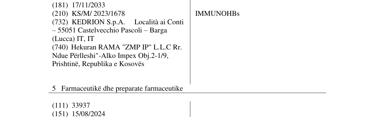 Zëri i markës IMMUNOHBs në buletin