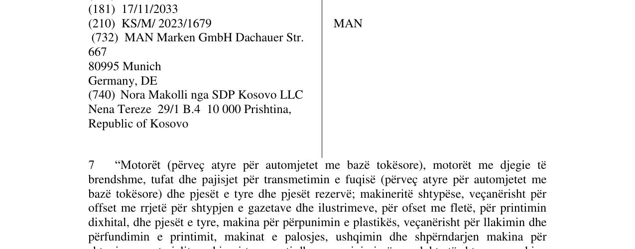 Zëri i markës MAN në buletin