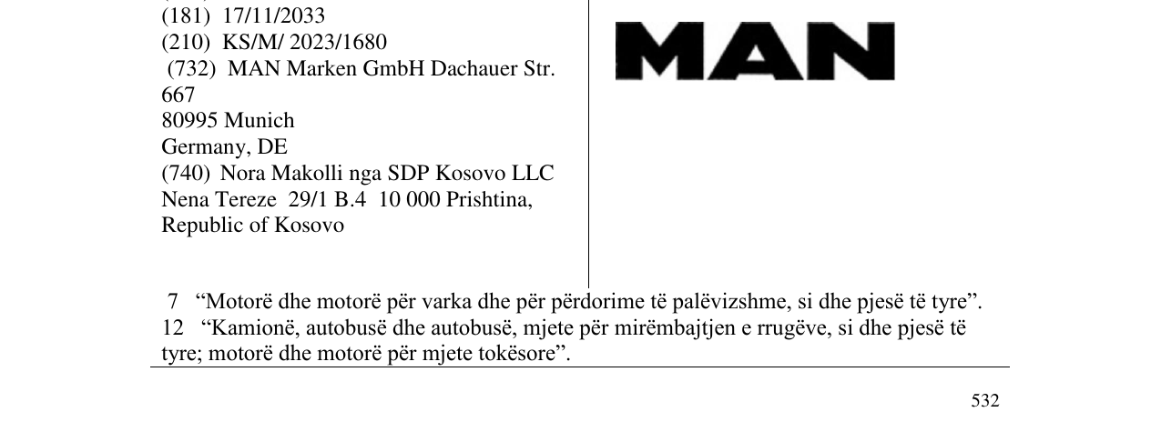 Zëri i markës MAN në buletin