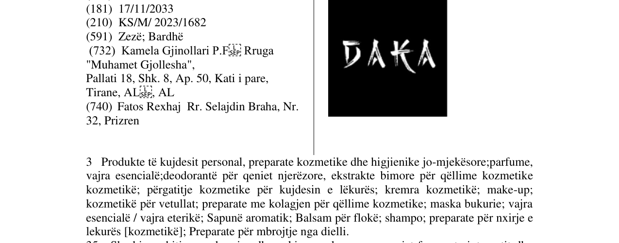 Zëri i markës DAKA në buletin