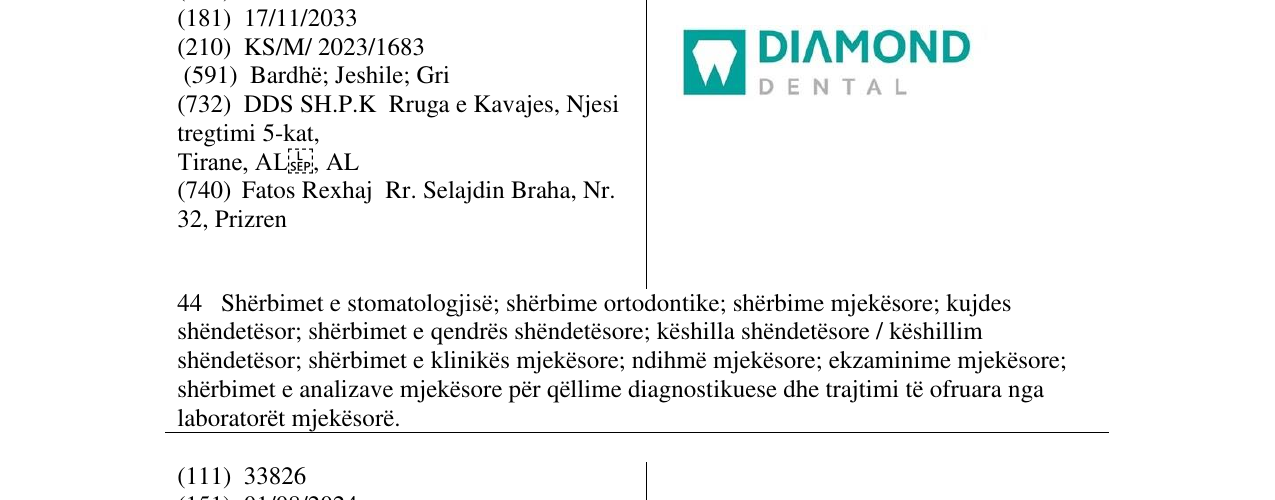 Zëri i markës DIAMOND DENTAL në buletin