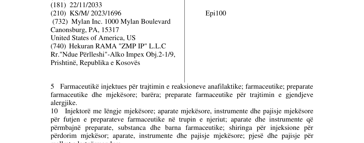 Zëri i markës Epi100 në buletin