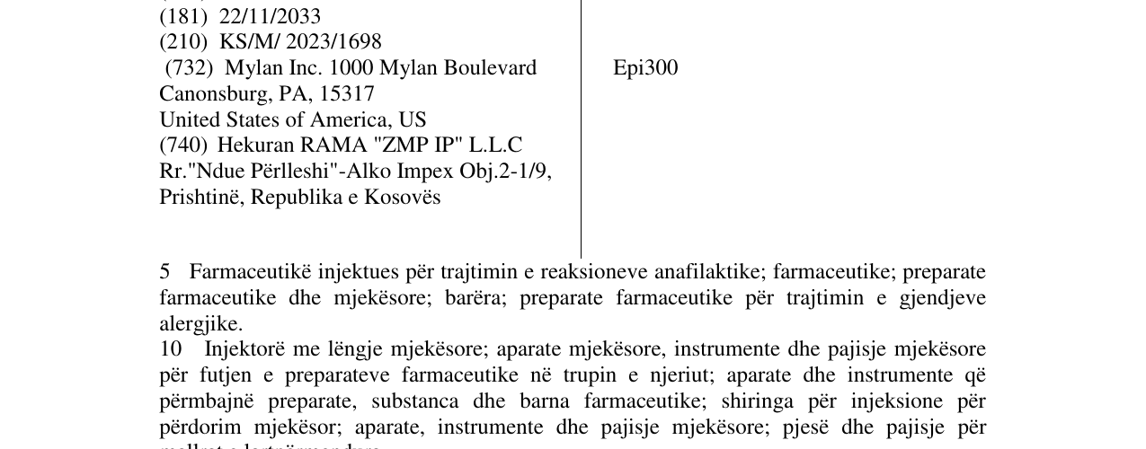 Zëri i markës Epi300 në buletin