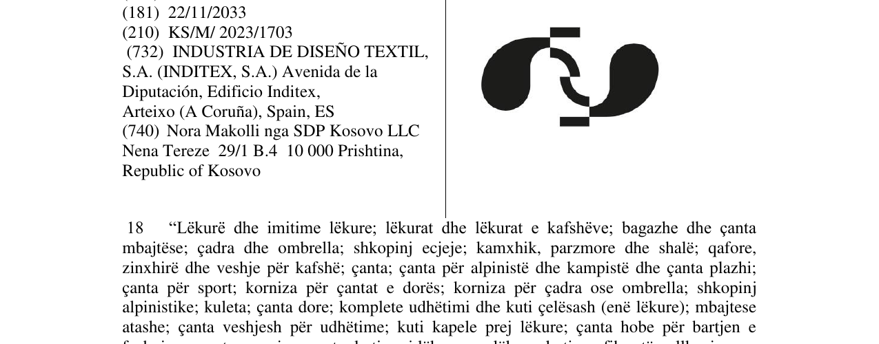 Zëri i markës device inditex në buletin