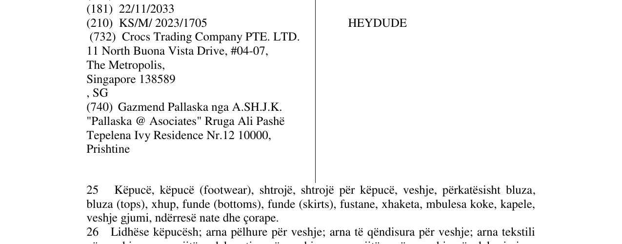 Zëri i markës HEYDUDE në buletin