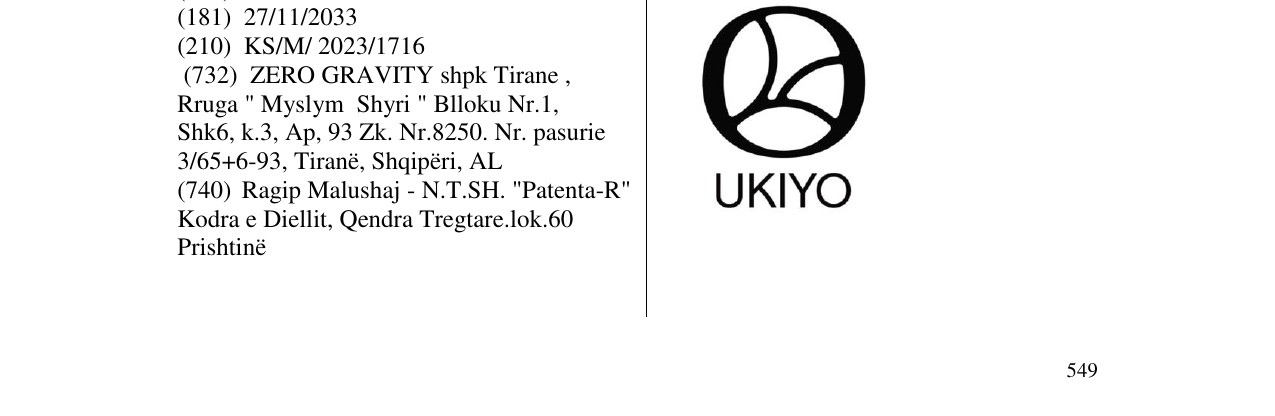 Zëri i markës UKIYO në buletin