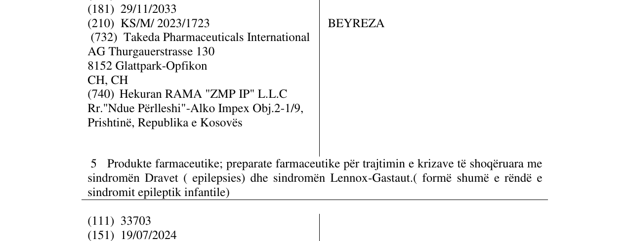Zëri i markës BEYREZA në buletin