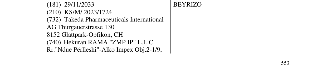 Zëri i markës BEYRIZO në buletin