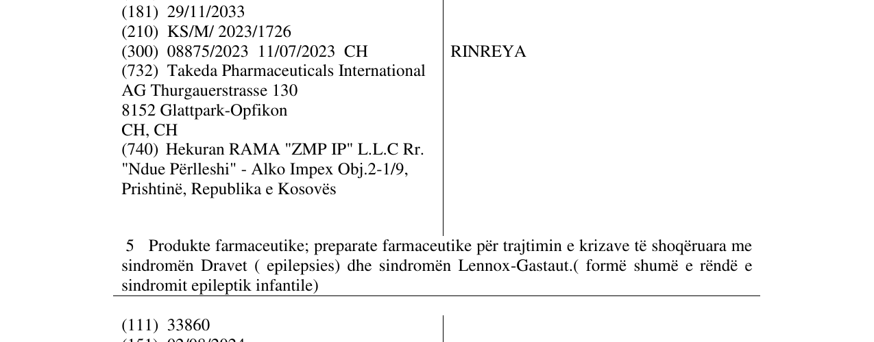 Zëri i markës RINREYA në buletin