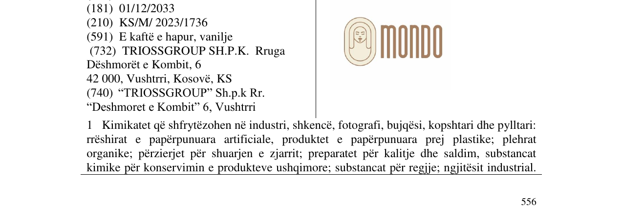 Zëri i markës mondo në buletin