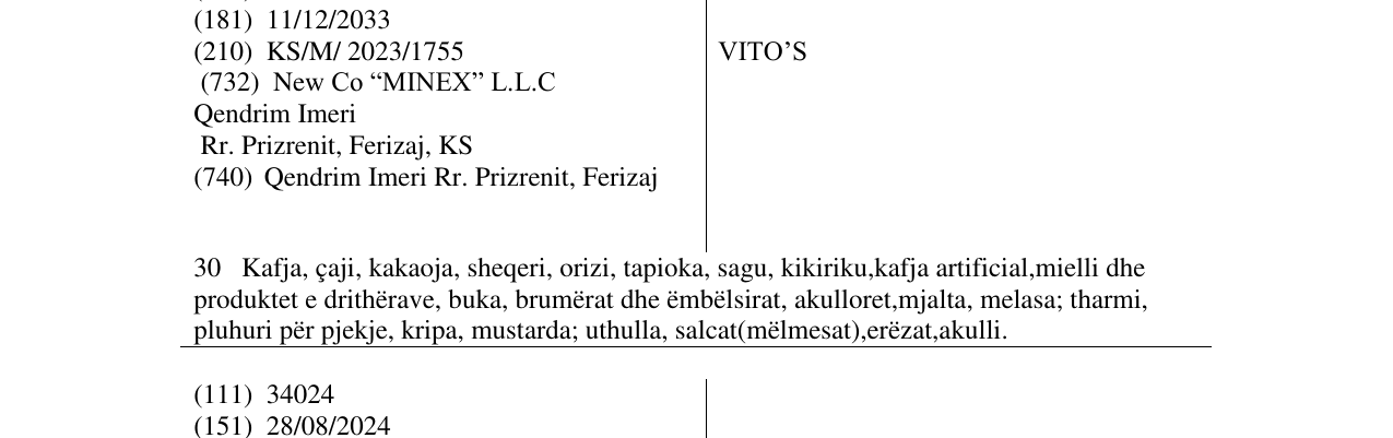 Zëri i markës VITO’S në buletin