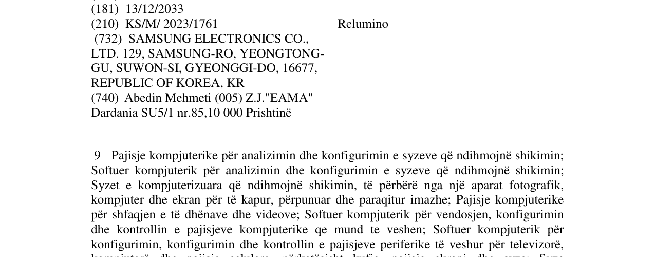 Zëri i markës Relumino në buletin