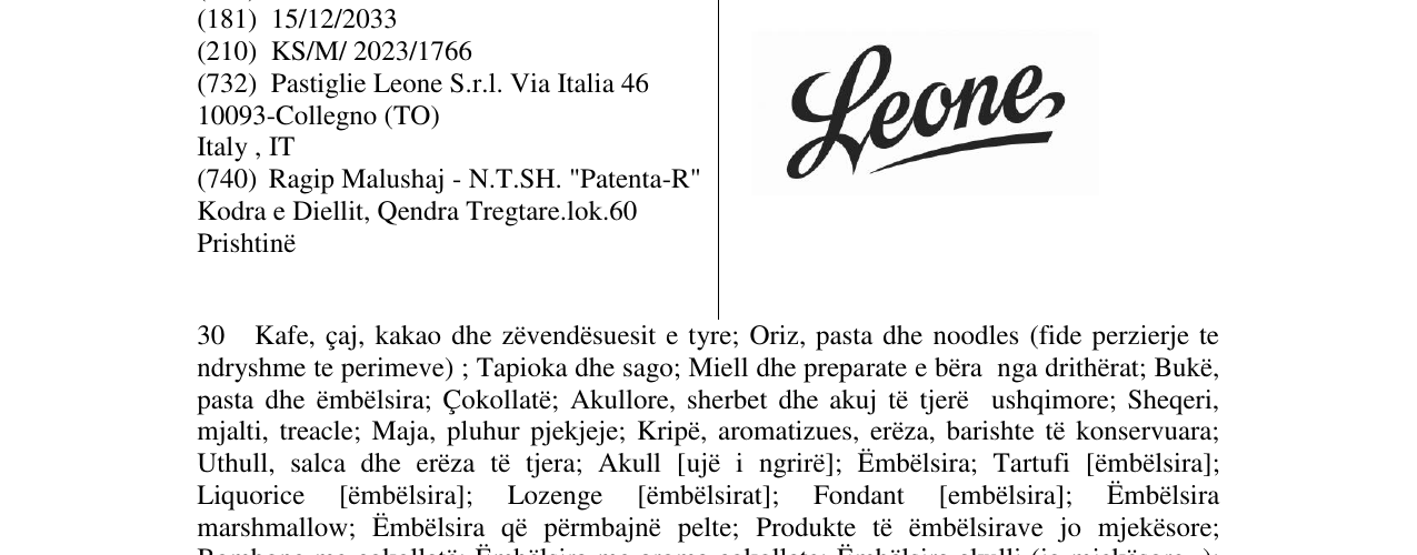 Zëri i markës LEONE në buletin