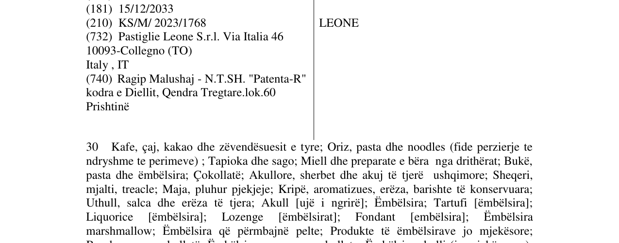 Zëri i markës LEONE në buletin