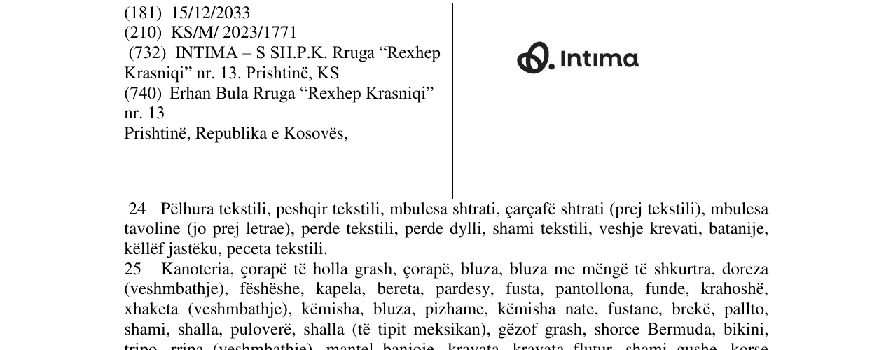 Zëri i markës intima në buletin