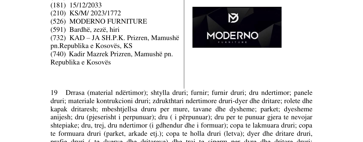 Zëri i markës MODERNO në buletin