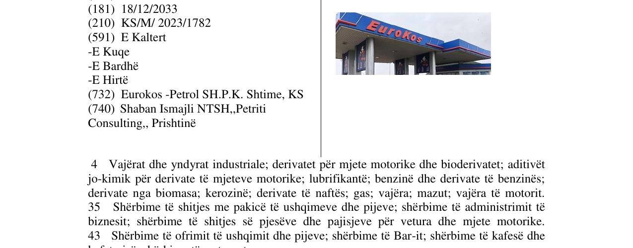 Zëri i markës EUROKOS në buletin