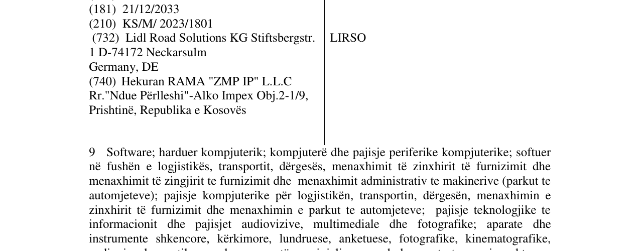 Zëri i markës LIRSO në buletin