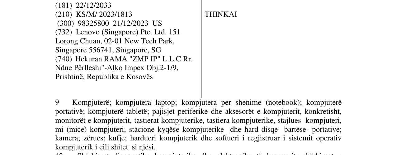 Zëri i markës THINKAI në buletin