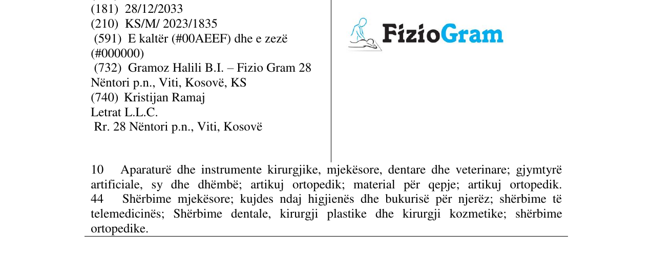 Zëri i markës FizioGram në buletin