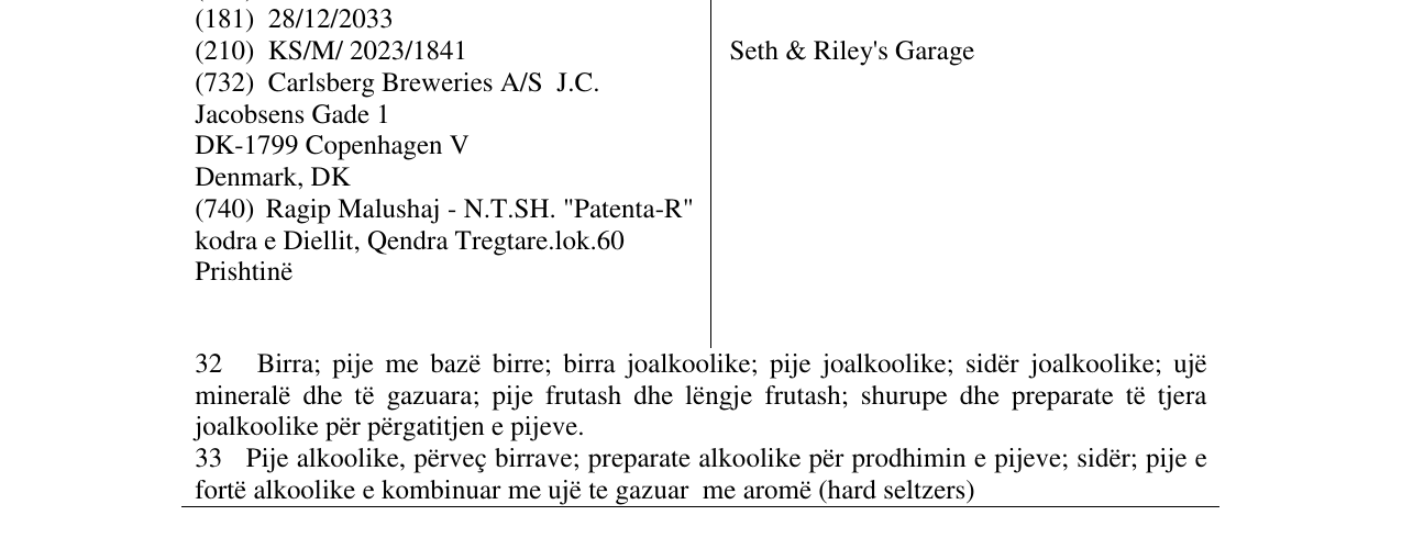 Zëri i markës Seth & Riley's Garage në buletin